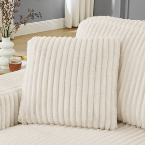 English Elm Corduroy Tufted Modular Sleeper Sectional Sofa – Stylish L-Shaped Design With Flexible Footstool Options W487S00345