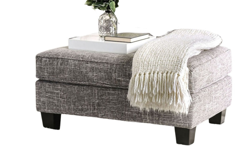 English Elm Transitional Upholstery Ottoman In Gray Finish – Versatile Seating & Stylish Surface For Any Room B2741P356299-GIGA
