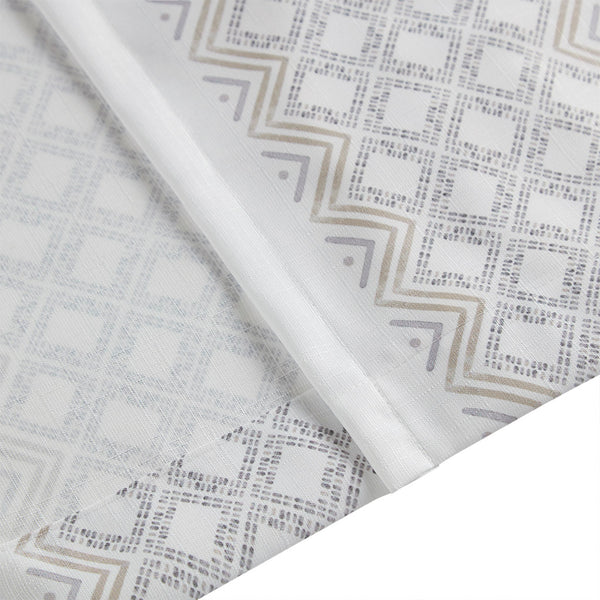 JLA Home INK+IVY - 2pk Poly Printed Curtain Panel with Tufted Stripe — Boho Geometric Light-Filtering Drapes, Textured 100% Polyester 95 L x 50 W x 0.13H II40-1329
