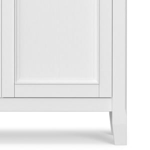 English Elm Amherst White Pine Entryway Cabinet with Crown Molding Two Drawers and Storage Doors B136P436048
