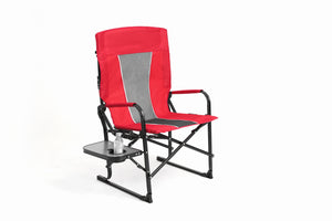 English Elm Camping Director Chair with Side Table, Cup Holder & Mesh Back, Heavy-Duty Folding Seat for Outdoor Events Red W640P224441