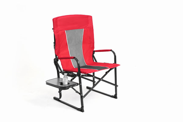 English Elm Camping Director Chair with Side Table, Cup Holder & Mesh Back, Heavy-Duty Folding Seat for Outdoor Events Red W640P224441