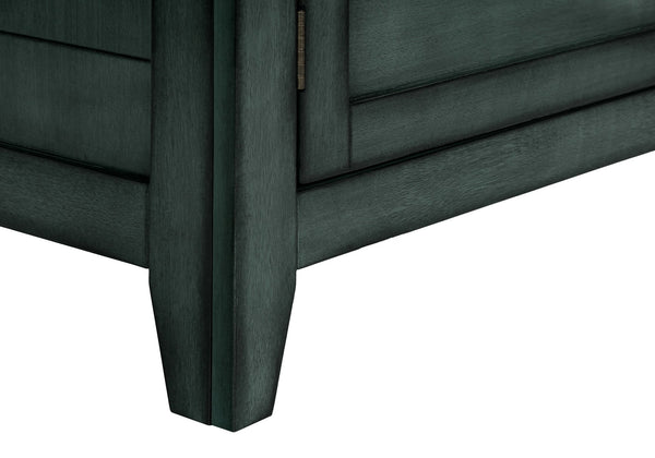 English Elm Accent Table Coastal Antique Blue Veneer Nightstand with Drawer & Cabinet, Solid Wood Accent Piece Blue 28 L x 22 W x 8 H B2710P287045