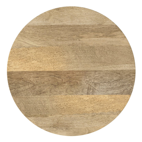 English Elm Demy Tall Side Table with Solid Mango Wood Top & Black Metal Base, Slim Eco-Friendly Accent (98) B136P361859