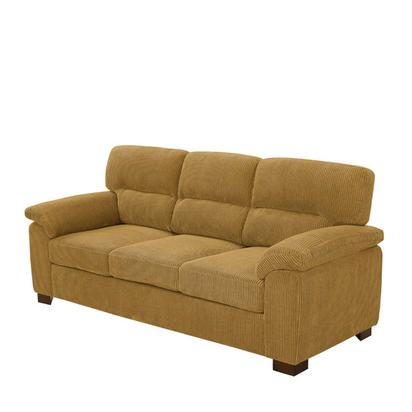 English Elm Vintage Tufted Leather Three Seat Sofa with Rolled Arms for Classic Living Rooms B343S00046
