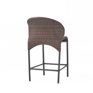 English Elm Rattan Outdoor Counter Stools Set of 4 Pe Wicker Iron Frame Resort Pool Deck N772P368971D