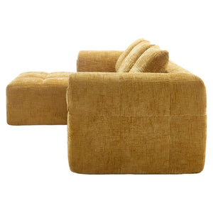 English Elm United Modern Chenille 98.42-Inch Modular L-Shaped Sectional Sofa With Chaise & Side Pockets W1568S00147-GIGA