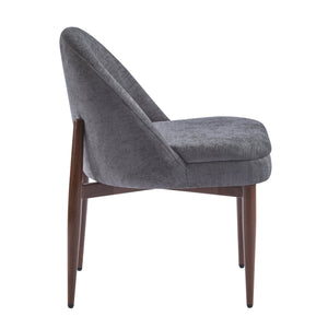 English Elm Christopher Knight Home® - Fabric Chenille Upholstered Iron Dining Chair with Ergonomic Curved Back, Plush Cushioning, Durable Frame Grey,Walnut 27.25 L x 24 W x 22.5 H N776P272026D