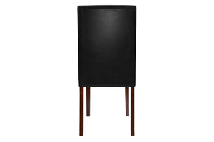 English Elm Modern Cherry and Black 5pc Dining Set with Faux Marble Top, Faux Leather Cushioned Chairs, 48" B011P373215