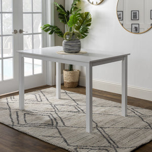 English Elm Walker Edison - Classic Rustic 5-Piece Dining Set with Slat-Back Spindle Chairs, Solid Rubberwood Table, White/Grey Finish - Perfect for Small Kitchens and Farmhouse Style B185P326702