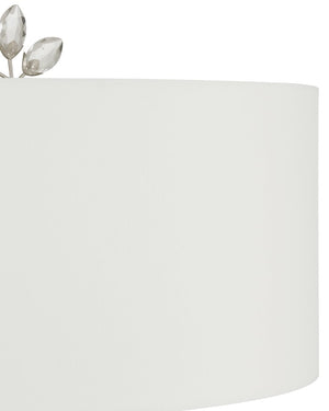 Currey & Company Forget-me-not Gold Floor Lamp - Elegant Two-light Design With Crystal Finial And Floral Accents Silver Crystal ,Metal 8000-0169-currey-company