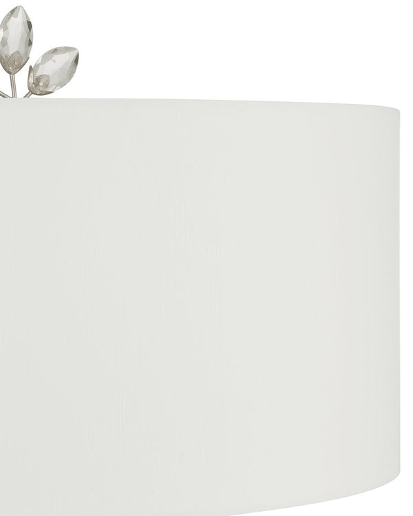 Currey & Company Forget-me-not Gold Floor Lamp - Elegant Two-light Design With Crystal Finial And Floral Accents Silver Crystal ,Metal 8000-0169-currey-company