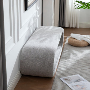 English Elm 52.17"wide Chenille Upholstered Storage Bench Soft Foam Seat Iron Wood Frame Entryway Light Brown W3189P422400