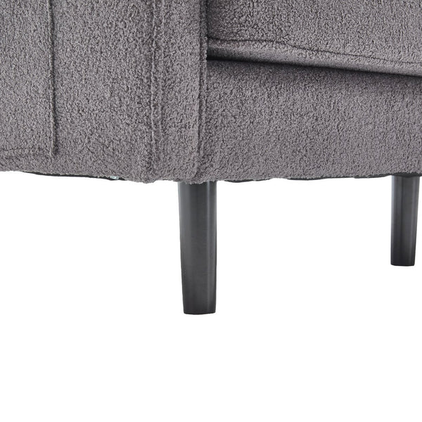 English Elm Loveseat Mid Century Modern Two-Seater Sofa with USB Type-C Charging, Removable Zipper Covers, Durable Wood Legs Gray W395P238824