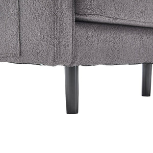 English Elm Loveseat Modern Mid-Century 2-Seater with USB Type-C Charging, Removable Zippered Covers, Sturdy Wood Legs Gray W395P238824