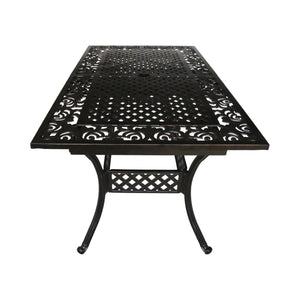 English Elm Christopher Knight Home® - PHOENIX Expandable Dining Table in Natural Copper Finish — Cast Aluminum, Lattice-Botanical Design, Extends to 84" for Outdoor Gatherings 64076.00