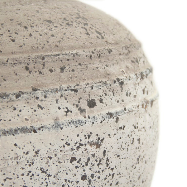 Zentique Distressed Grey Terracotta Vase with Weathered Matte Finish — Rustic Sculptural Accent for Shelves W15 x H15 x D15 8489L A344