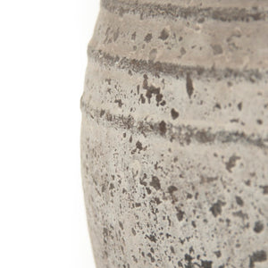 Zentique Distressed Grey Terracotta Vase with Weathered Matte Finish — Rustic Sculptural Accent for Shelves W11 x H11 x D11 8489XS A344