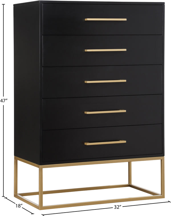 Maxine Black Chest 848Black-CH Meridian Furniture
