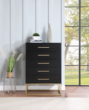 Maxine Black Chest 848Black-CH Meridian Furniture