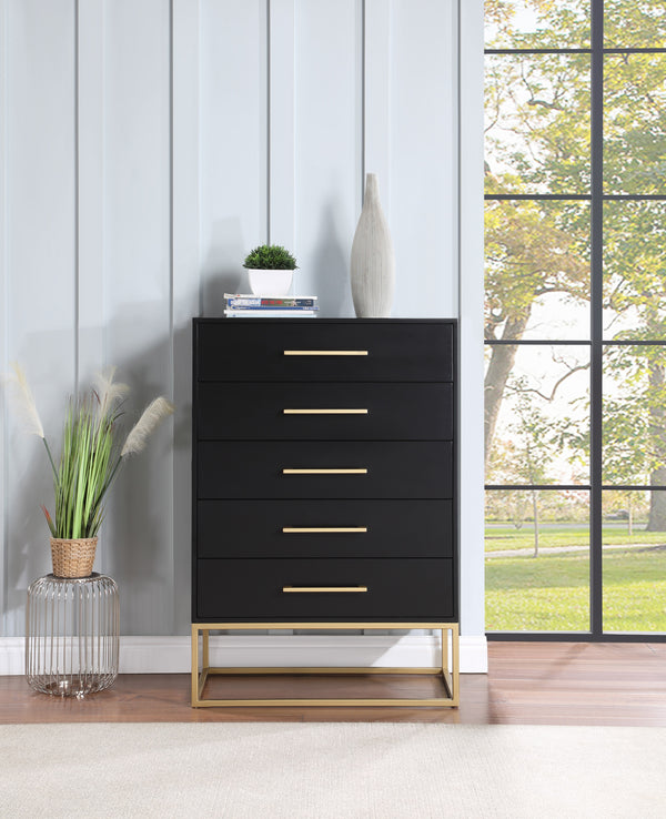 Maxine Black Chest 848Black-CH Meridian Furniture