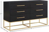 Maxine Black Dresser 848Black-D Meridian Furniture