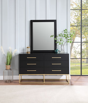 Maxine Black Mirror 848Black-M Meridian Furniture