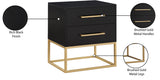 Maxine Black Night Stand 848Black-NS Meridian Furniture