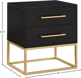 Maxine Black Night Stand 848Black-NS Meridian Furniture