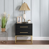 Maxine Black Night Stand 848Black-NS Meridian Furniture