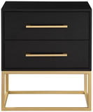 Maxine Black Night Stand 848Black-NS Meridian Furniture