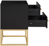 Maxine Black Night Stand 848Black-NS Meridian Furniture