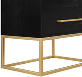 Maxine Black Night Stand 848Black-NS Meridian Furniture