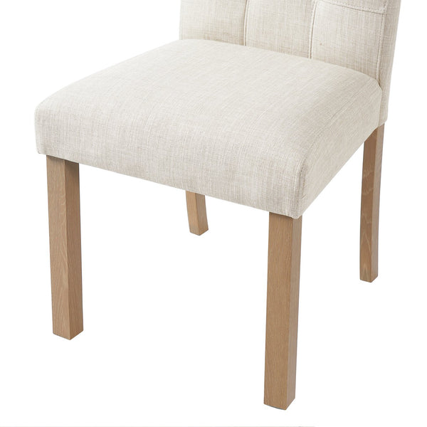 English Elm Wooden Modern Dining Chairs Set of 4 with Upholstered Beige Fabric, Rubber Wood Legs, 250lb Capacity Natural+Beige N752P300578N