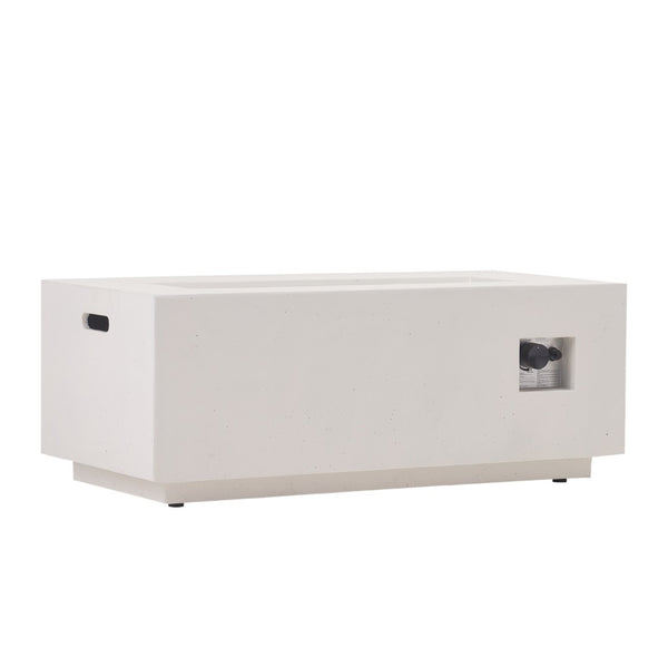 English Elm 40" Rectangular Mgo Concrete Propane Fire Pit 40000 Btu Patio Gathering Table N772P390491W