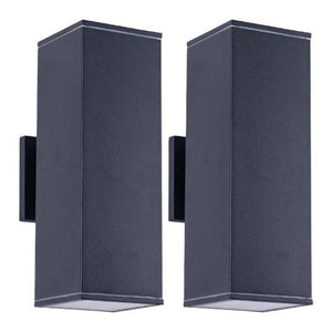 English Elm 12in Matte Black Aluminum Outdoor Wall Sconces up Down Lighting for Porch Patio Set of 4 W2312P416010