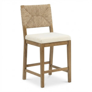 English Elm Bohemian Woven Back Counter Stools Set of 2 with Solid Wood Frame for Kitchen Island B011P474546