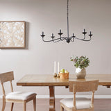 INK+IVY Brighton Transitional 6-Light Farmhouse Metal Chandelier MP150-0194 Matte Black