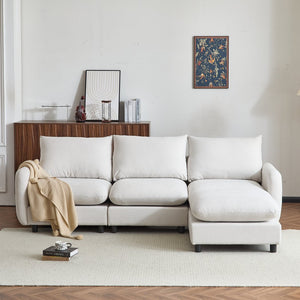 English Elm Christopher Knight Home® - 99 In. Modular L-Shaped Sectional Sofa Set With Ottoman – Versatile, Stylish, And Comfortable Solution N773IS00004W