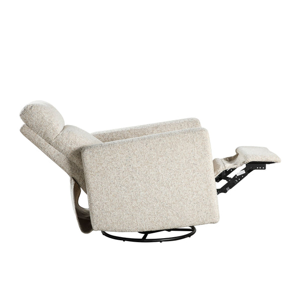 English Elm Contemporary Olathe Swivel Gliding Recliner Chair in Quartz Chenille with Smooth 360° Motion Comfort Beige 31 L x 30.5 W x 26 H B011P396181