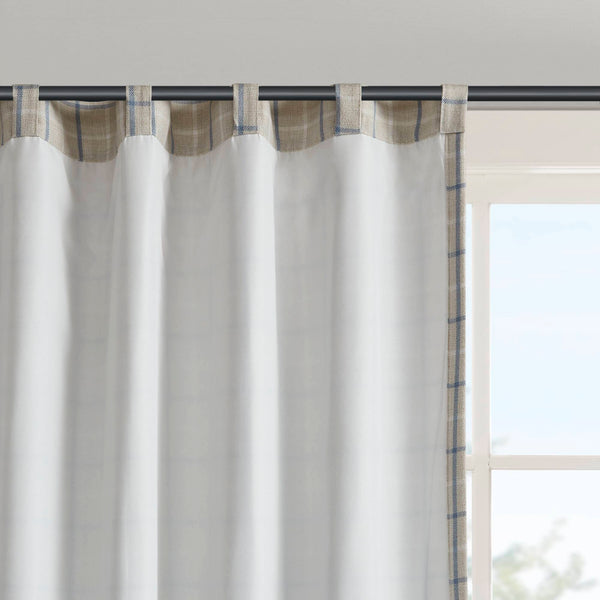 English Elm 1Pc 50X108" Plaid Curtain Panel With Fleece Lining - Cozy Style, Dual Hanging Options & Privacy Control B035P341192