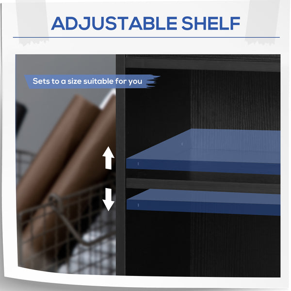 English Elm Vinsetto Mobile Printer Table with Drawer & Adjustable Shelf, Locking Casters, Compact 132lb Capacity W2225P173912