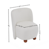 Christopher Knight Home® - Noble House - - Ultra-Soft Modern Low-Back Armless Accent Chair With Skin-Friendly Upholstery And Exquisite Round Pine Wood Feet, For Small Living Spaces, Living Room, Bedroom, Balcony, Office, Reading Nook, White