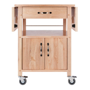 Winsome Wood Rachael Drop Leaf Kitchen Cart - Versatile Utility With Storage, Mobility & Natural Wood Charm! Natural Solid ,Composite Wood 84920-winsome-wood