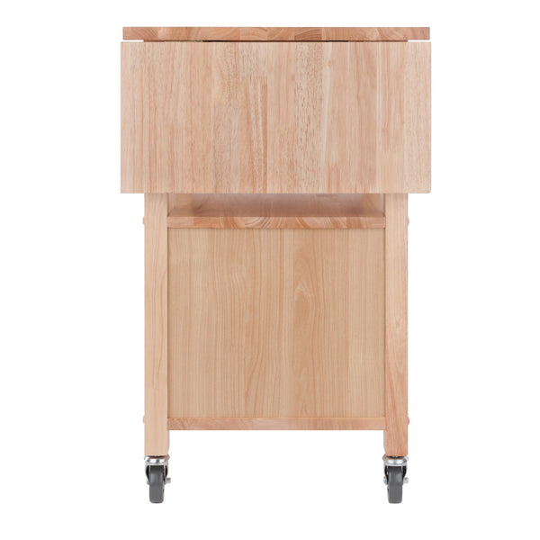 Winsome Wood Rachael Drop Leaf Kitchen Cart - Versatile Utility With Storage, Mobility & Natural Wood Charm! Natural Solid ,Composite Wood 84920-winsome-wood