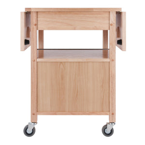Winsome Wood Rachael Drop Leaf Kitchen Cart - Versatile Utility With Storage, Mobility & Natural Wood Charm! Natural Solid ,Composite Wood 84920-winsome-wood
