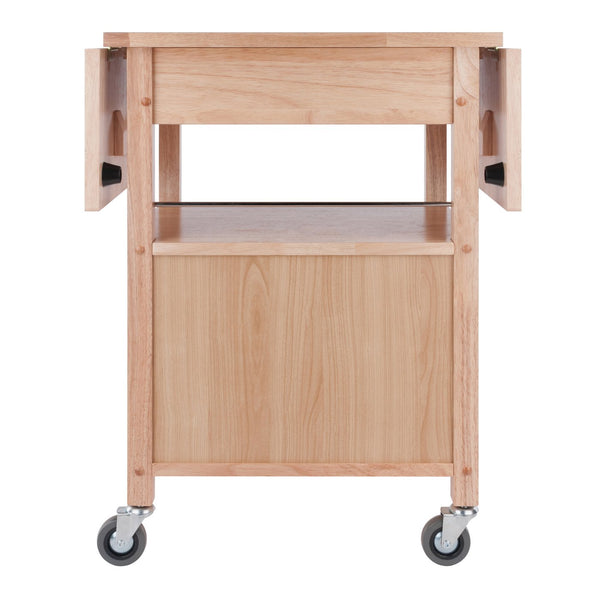 Winsome Wood Rachael Drop Leaf Kitchen Cart - Versatile Utility With Storage, Mobility & Natural Wood Charm! Natural Solid ,Composite Wood 84920-winsome-wood