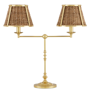 Deauville Desk Lamp: Handmade Seagrass & Brass Fixture by Suzanne Duin - French Flair for Your Space