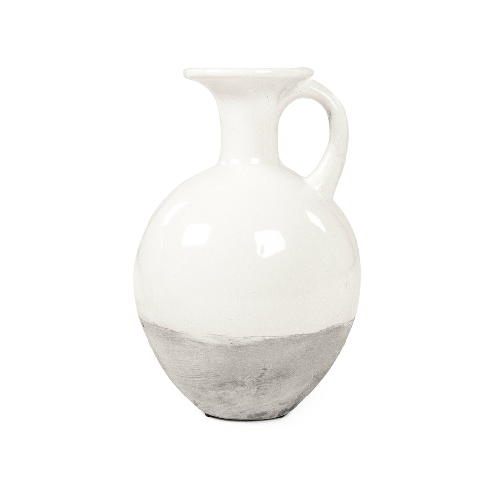 Distressed White Jar (8496L A25A) Zentique