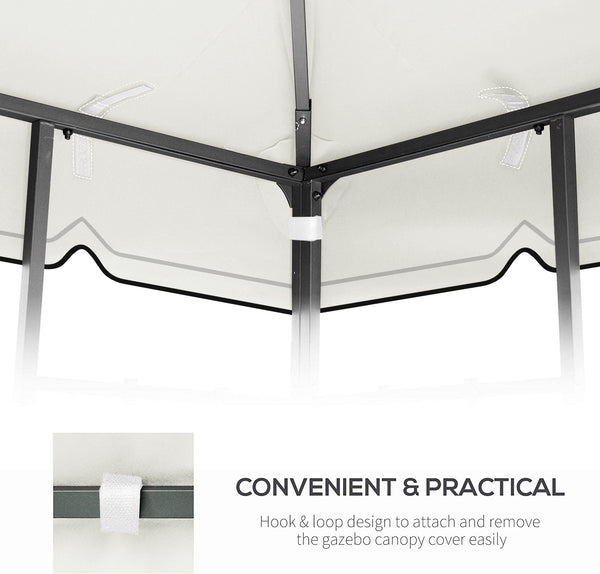 English Elm 10X10 Ft Outdoor Patio Gazebo Replacement Canopy - Stylish Double-Tiered Roof For Shade & Ventilation W419P198360